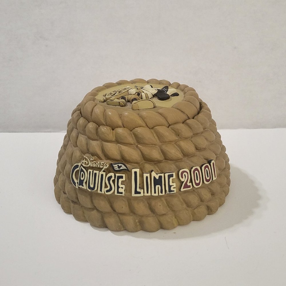 Vintage Disney Cruise Line 2001 LE Steamboat Willie Rope Anchor Trinket Box